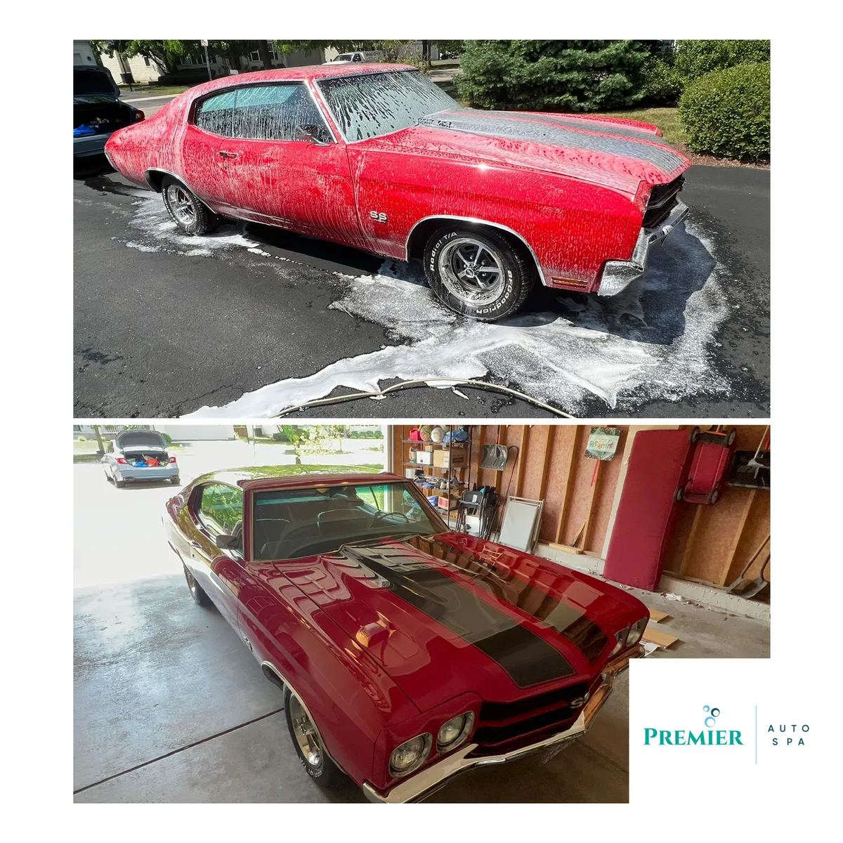 Classic Chevelle before and after detail